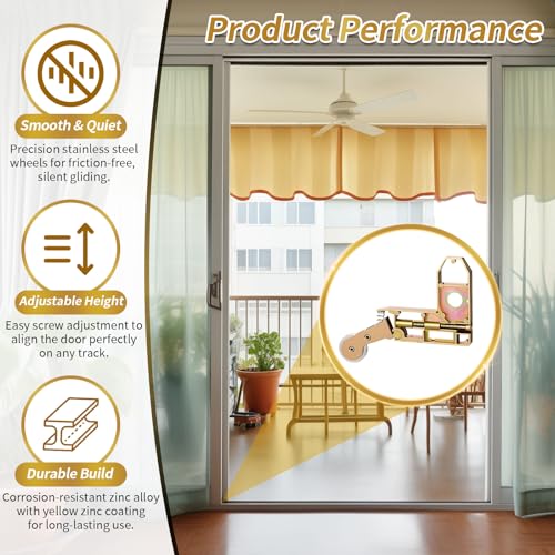 4 Pack Sliding Screen Door Rollers with 1" Diameter Concave