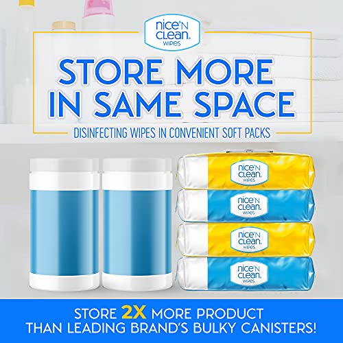 Nice 'N Clean Disinfecting Surface Wipes 304ct | Cleans & Disinfects Home & Kitchen Surfaces | Fresh & Lemon Scent - size: 304 Count (Pack of 1)