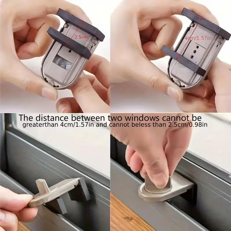 2pcs Heavy-Duty Aluminum Locks for Sliding Doors and Windows, Anti-Theft, Anti-Pinch and Anti-Drop Design