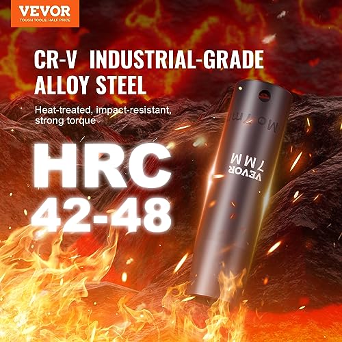 VEVOR 1/2" Drive Impact Socket Set, 23 Piece Socket Set SAE （7/16" -1"）& Metric （13-24mm）6 Point Cr-V Alloy Steel for Auto Repair with Ratchet Handle Rugged Construction Storage Case - size: 1/2" 23 PCS