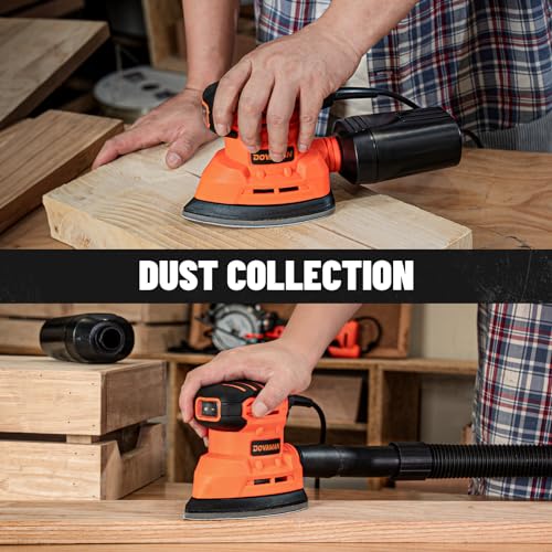 DOVAMAN 130W Detail Sander, 12000RPM Palm Sander Tool - color: B-orange