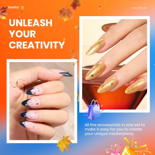 Beetles Fall Gel Nail Polish Colors Set - Red Yellow Cat Eye Gel Polish | 20 Colors Brown Green Soak Off Uv Manicure Kit with Base Glossy Matte Top Coat & Magnet Gift for Women - color: 0-0 Amber Twilight
