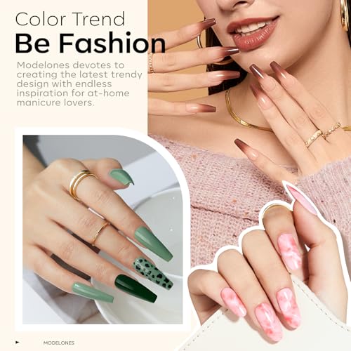 modelones Nude Gel Nail Polish Set Glitter 32PCS 28Colors Red Blue Green - color: A1-Rainbow