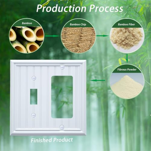 White Natural Material Toggle Light Switch/Decorator Switch Plates(2-Pack) - size: Switch/Decorator