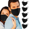 comfso Black Cloth Face Masks for Adults Washable Fabric XL Large Reusable - style: Large for Men/Women
