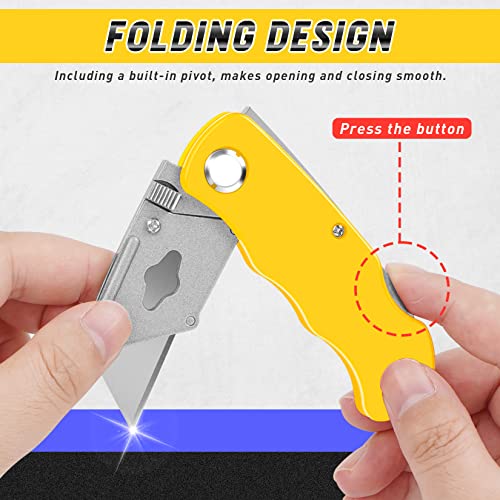 JETMORE 4 Pack Folding Utility Knife, Box Cutter with 10 Blade, Razor Knife - size: 4 Pack