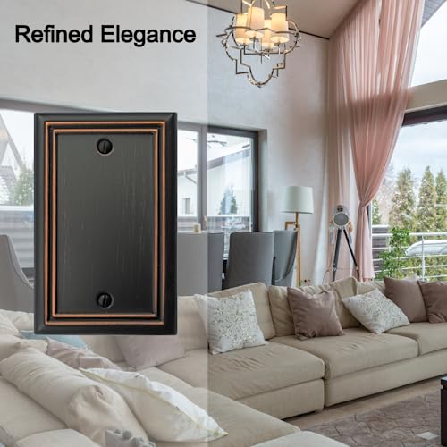 OKAWYC Single Blank Light Switch Cover Adler Metal Wall Plate, 4-Pack Aged Bronze 1 Gang, Light Switch Cover Outlet Cover Decorative Wallplate, Durable - style: 1 Blank 4PK