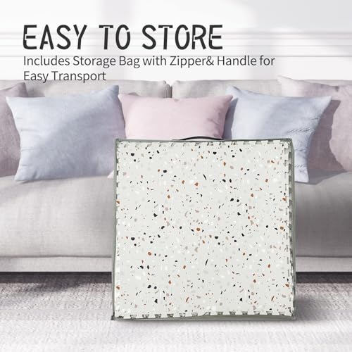 Yay Mats Stylish Extra Large Puzzle Mat, Thick,Inter Locking Foam Floor Tile Covers 6 ft x 4 ft. Expandable Tiles with Edges Exercise and Kids mat Protective Floor Surface (Henri TERRAZZO) - color: Henri Terrazzo