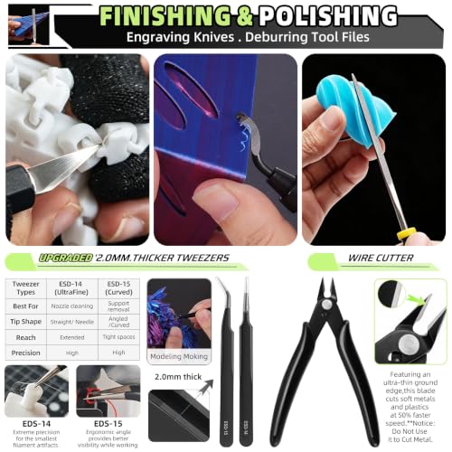 50pcs 3D Printer Toolkit and Accessories for All FDM/SLA 3D Printers - style: Essential Version