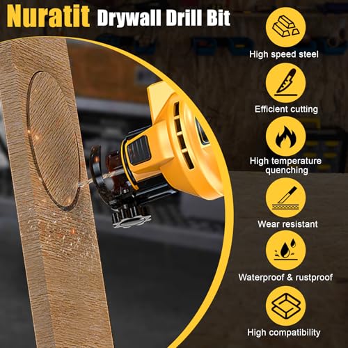Upgrade 50 Pcs Drywall Bit, 5/32 Inch Drywall Drill Bit for Wood, Drywall Cutting Bit, Drywall Guide Point Cutting Bits, Drywall Router Bits for Use with Spiral Saw - size: 5/32 inches