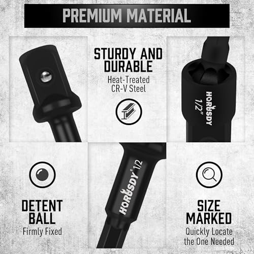 Impact Drill Socket Adapter Set and Universal Joints Socket Set 9-Piece 1/4" 3/8" and 1/2" Driver Socket Adapter, Power Drill - color: 9 Pcs Black Universal Joints