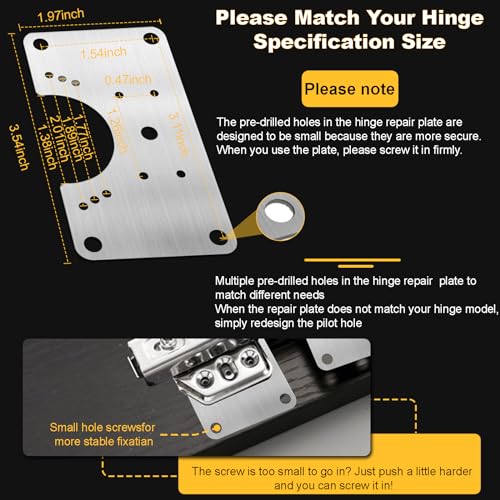 Cabinet Hinge Repair Plate, Hinges Repair Fixing Plate Cabinet Repair Board - size: Small