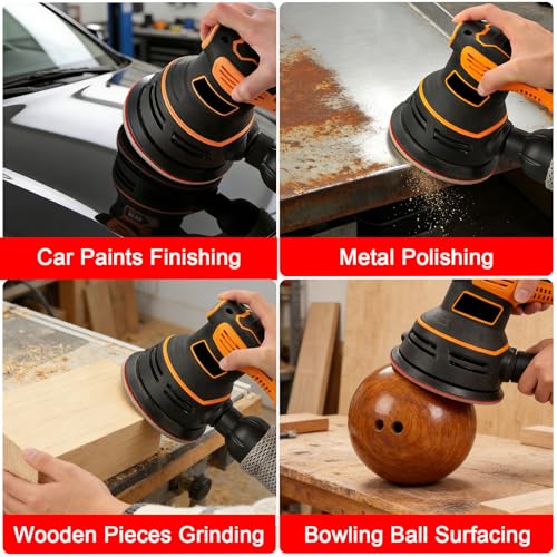 MAXMAN Foam Sanding Pads Assortment, 5" Bowling Sanding Pads, 180-3000 Grit | 18pcs Sanding Sponge Set, Reusable Wet Dry Sandpaper Block, for Random Orbital Sander, Wood, Metal, Auto & Curved Surfaces - size: 5 inch, style: 180-3000 Grit