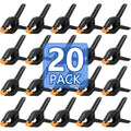 20 Pack 6 inch Plastic Spring Clamps, Black Heavy Duty Clips - size: 6in-20P