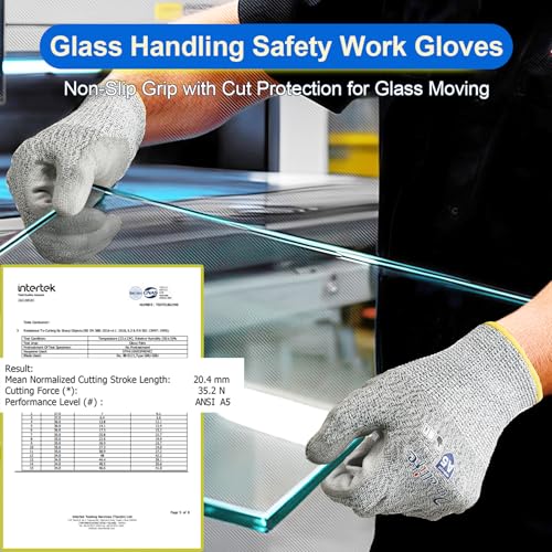 Dowellife Cut Resistant Work Gloves for Men & Women - ANSI A5 & EN388 Level 4, Breathable PU Coated, Grey Non-Marking - for Gardening, Fishing, Automotive, Construction, Wood Carving (Small, Grey) - size: Small (Pack of 3)
