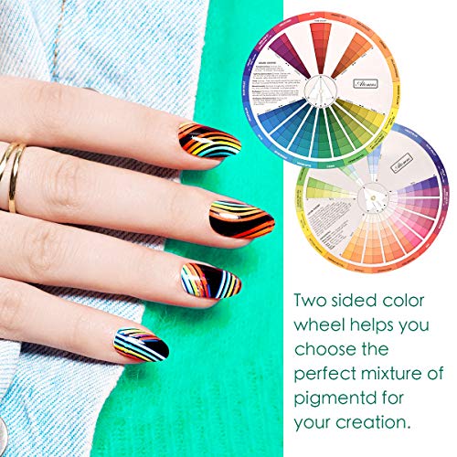 Creative Color Wheel, Paint Mixing Learning Guide Art Class Teaching Tool for Makeup Blending Board Chart Color Mixed Guide Mix Colours (9.25inch) - style: New