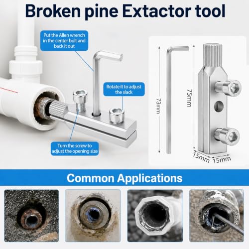 9pcs Integrated Internal & External PVC Pipe Threading Tool Kit 1/2" 3/4" 1" Broken Bolt Stripped Screw Extractor 40Cr Pipe Thread Cutting Tool with Case for PVC Pipes Plumbing Electric Drill DIY Gift
