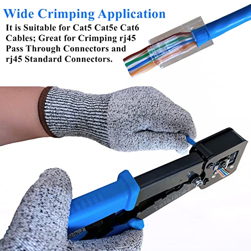 Gaobige rj45 Crimping Tool for Cat6 Cat5e Cat5, Sturdy Pass Through Crimper