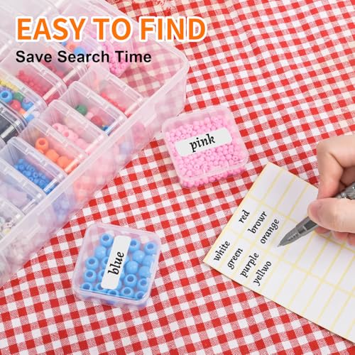 Bead Organizer Box, 60pcs Small Clear Plastic Storage Containers, Craft Storage Box Features Hinged Lid and Labels, Mini Boxes for Bracelets, Jewelry, Diamonds, Clay Beads, Screws, Seeds, Small Parts - size: 2 Pack 60 Pcs