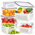 4 Pack Fruit Storage Containers for Fridge Set, BPA Free Produce Containers - size: 4PCS