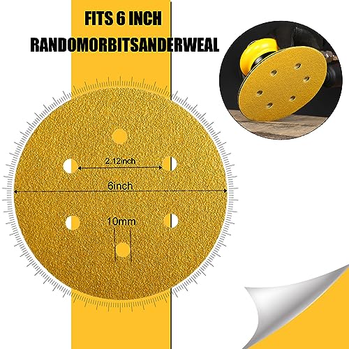 80 Grit Sanding Discs 6 Inch, Hook and Loop Sandpaper for Orbital Sander, Professional for Automotive and Woodworking, 100 Pack - style: 80 Grit