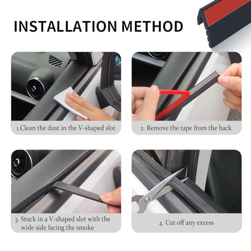 13Ft V-Shape Car Window Weather Stripping with Adhesive Backing
