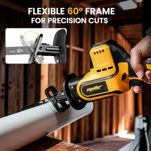 Brushless Reciprocating Saw Compatible with Dewalt 20V MAX Battery(Tool Only), 3,000 SPM One-Handed Cordless Sawzall, 1" Stroke Length, Pivoting Shoe, LED Light, Variable Speed for Wood/Meatl/PVC