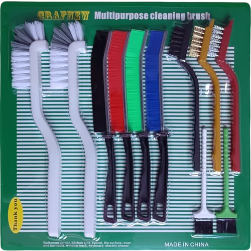 CRAFNEW 11Pcs Crevice Cleaning Brush Set, Hard Bristle Gap Cleaner Brushes