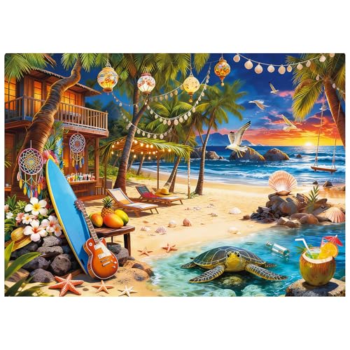 Beach House Puzzles for Adults 1000 Pieces - color: Cozy Beach