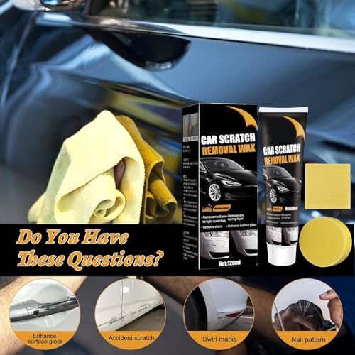Upgraded Car Scratch Remover Polishing Wax,Cars Scratch Repair Paste with Wipe and Sponge,Car Paint Scratchs Repair Kit for Deep Scratches,Scratch Remover for Vehicles,Car Paint Polishing&Restore - color: 002