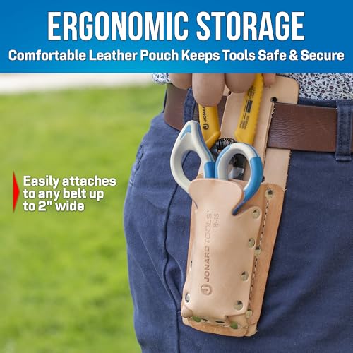 Jonard Tools TK-355 3 Hole Fiber Stripper & Kevlar Shears Scissor Kit, Leather Pouch - style: Fiber Stripper & Scissor Kit w/ Leather