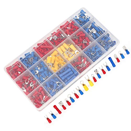 Cold Pressed Terminal, Insulated Quick Connecting Terminal, 520Pcs Electrical Crimp Terminals Assortment Kit