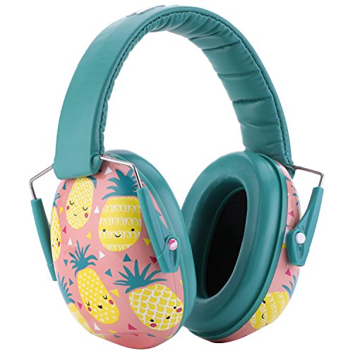 Snug Kids Earmuffs – Noise Reduction for Toddlers & Children – Adjustable, Lightweight, Foldable, Soft & Comfortable - color: Pineapples