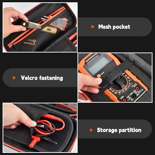 GWCASE Case for Klein MM300 MM325 MM400 Multimeter,Removable Foam，Black-S - color: Black, size: S