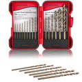HIDOTOL Cobalt Drill Bit Set 15 PCS + 6PCS Free - M35 High Speed Steel Twist Jobber Length Drill Bits for Hardened Metal, Stainless Steel, Cast Iron, Plastic and Wood, 1/16"-3/8" - size: Cobalt 15 PCS