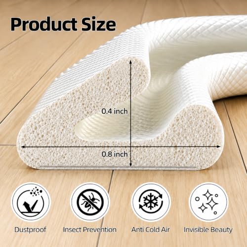 V Strip Weather Stripping Door Seal, 118'' Self-Adhesive Door Draft Stopper - size: 118 inch