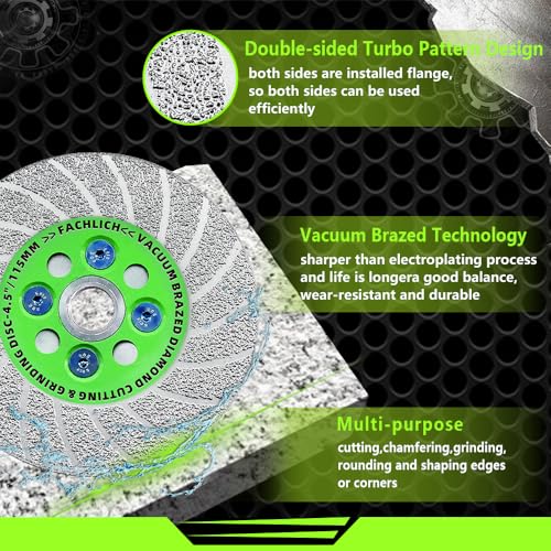 4-1/2 Inch Tile Saw Blade - Diamond Grinding Disc Cutting Disc Wheel for Cutting Grinding Marble Granite Concrete Porcelain Ceramic Tile,5/8-Inch-11 Arbor - size: 4.5"/115mm