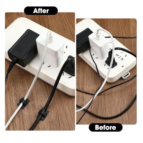 EBOOT 1000 Pieces Adhesive Cable Clips Wire Holders for Wall Desk Car | Light Emitting Bulb for Projects, Circuit Boards, Electronics Experiments, DIY Indicator Lights, Breadboard Use