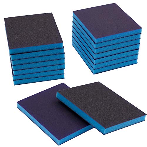 BokWin 16Pcs Sanding Sponge 100/220 Grit Sanding Blocks - size: 8*100 Grit / 8*220 Grit