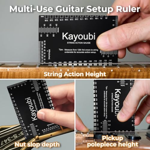 Kayoubi String Action Gauge, Height Ruler, Guitar Bass Luthier Setup Tool