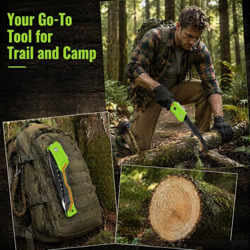 10" Folding Pruning Saw SK5 Steel Quick Cutting Saw for Gardening, Tree Trimming, Camping, Biking & Backpacking, Teflon-Coated Blade