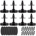 NEWBYTEK 3/8-16 Adjustable Leveling Feet Heavy Duty, 2" Base Dia Furniture Levelers for Table Chair Cabinet Sofa (1600LBs, 8 Pack, Black) - size: 3/8-16,8pcs