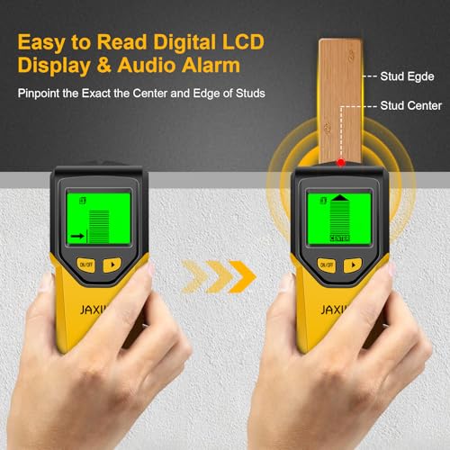 Stud Finder Wall Scanner - 5 in 1 Stud Finder Tool w/Smart Chip and HD LCD Display, Stud Detector Beam Finders for the Center and Edge of Wood AC Wire Metal Studs Joist Pipe (‎Banana) - color: ‎banana