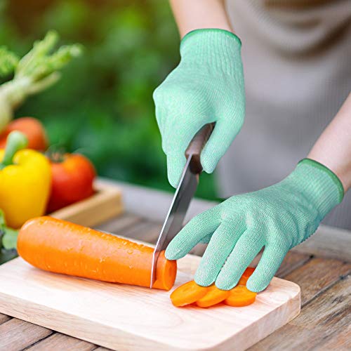 Evridwear Cut Resistant Gloves Food Grade Level 5 Kitchen Safety Protection (Medium, Green) - color: Green, size: Medium (Pack of 1)