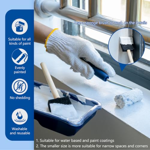 2 Inch Small Paint Roller Kit, 3/8” Nap, 15 Pack
