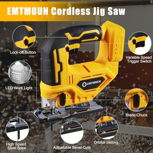 Cordless Jig Saw Compatible with Dewalt 20V Max Battery