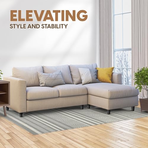 Yes4All 6-Inch Square Black Solid Wood Furniture Legs Set of 4, Heavy Duty 800 lbs Capacity, Adjustable Levelers, Replacement Furniture Legs for Couch, Sofa, Dresser, Ottoman, Chair, and Bed - color: Square Black, size: 6 inch