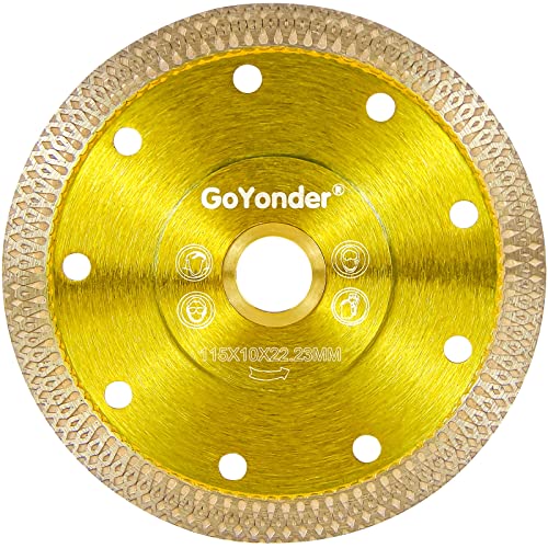 GoYonder Super Thin 4.5" Grinder Blades Tile Blade, Diamond Saw Blade for Cutting Porcelain Tiles Granite, 115mm Tile Cutting Blade for Angle Grinder (4.5"-115mm(Golden)) - size: 4.5" - Golden (1 Count)
