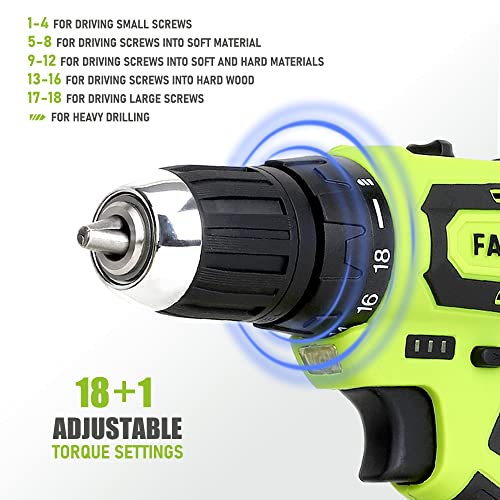 FASTPRO Home Tool Set with Drill, Household Repairing Tool Kit, Green - color: Green