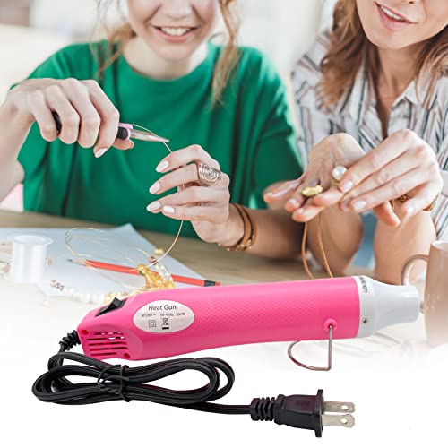 Heat Gun, Mini Hot Air Gun for DIY Crafts Portable Heat Air Gun Tool for Embossing Shrink Wrapping Drying Paint - color: Pink